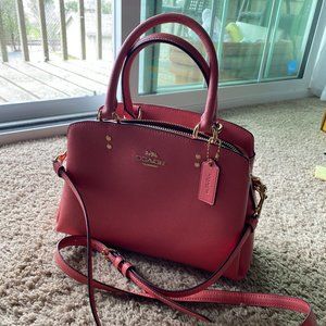 Coach Mini Lillie Carryall Purse Watermelon Pink Crossbody